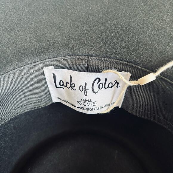 Lack of Color The Phoenix Black Australian Wool Boater Hat Size Small 55CM NWT - Picture 7 of 8